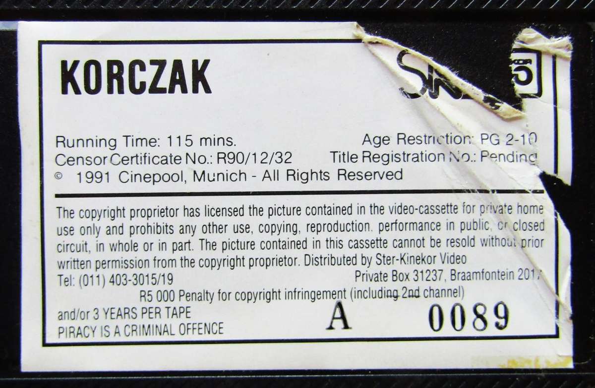 Korczak - Movie VHS Tape (1991)
