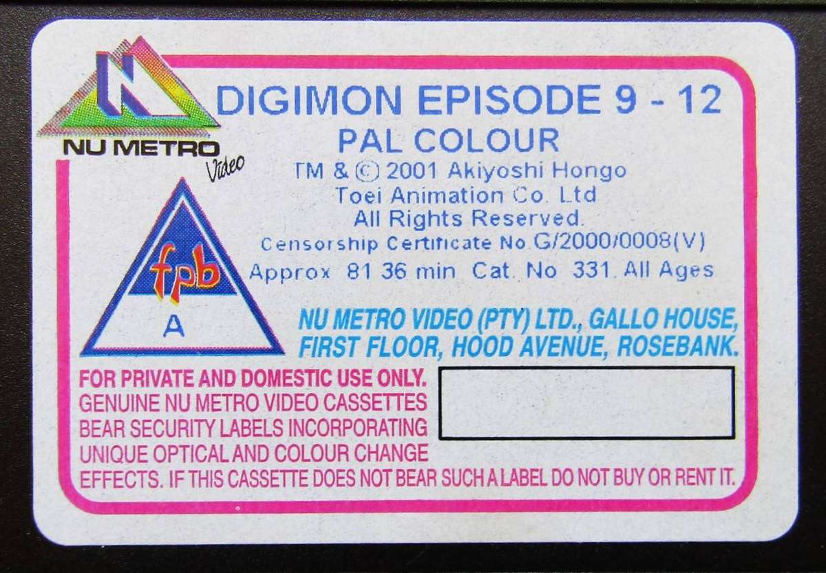 Digimon - Episodes 9 to 12 - VHS Video Tape (2001)