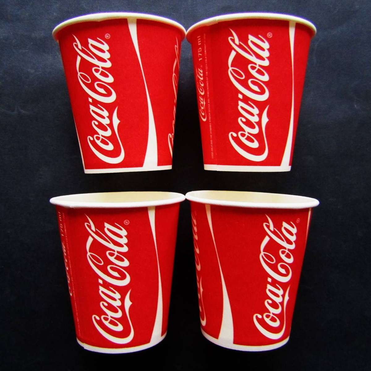 4 Unused Coca Cola 175ml Paper Cups from 2009