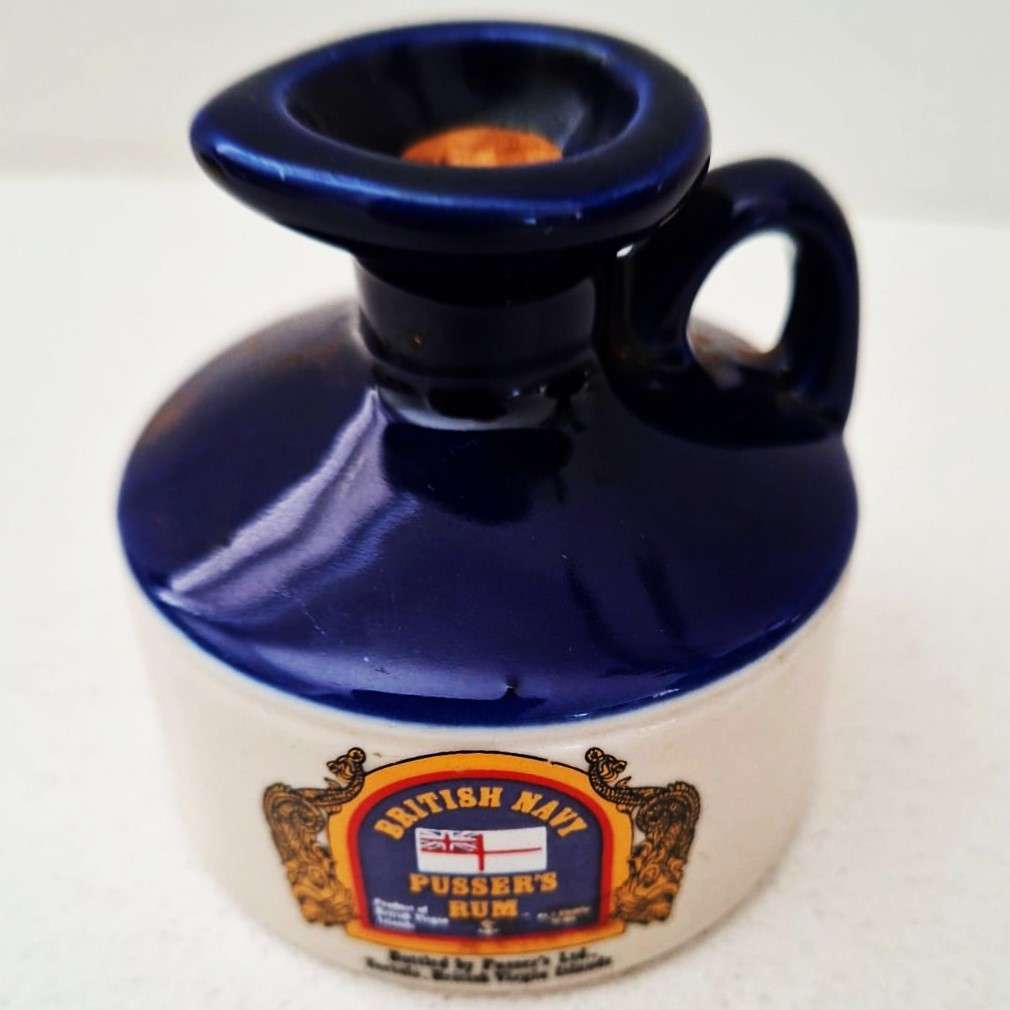 Old Miniature British Navy Pusser's Rum Bottle