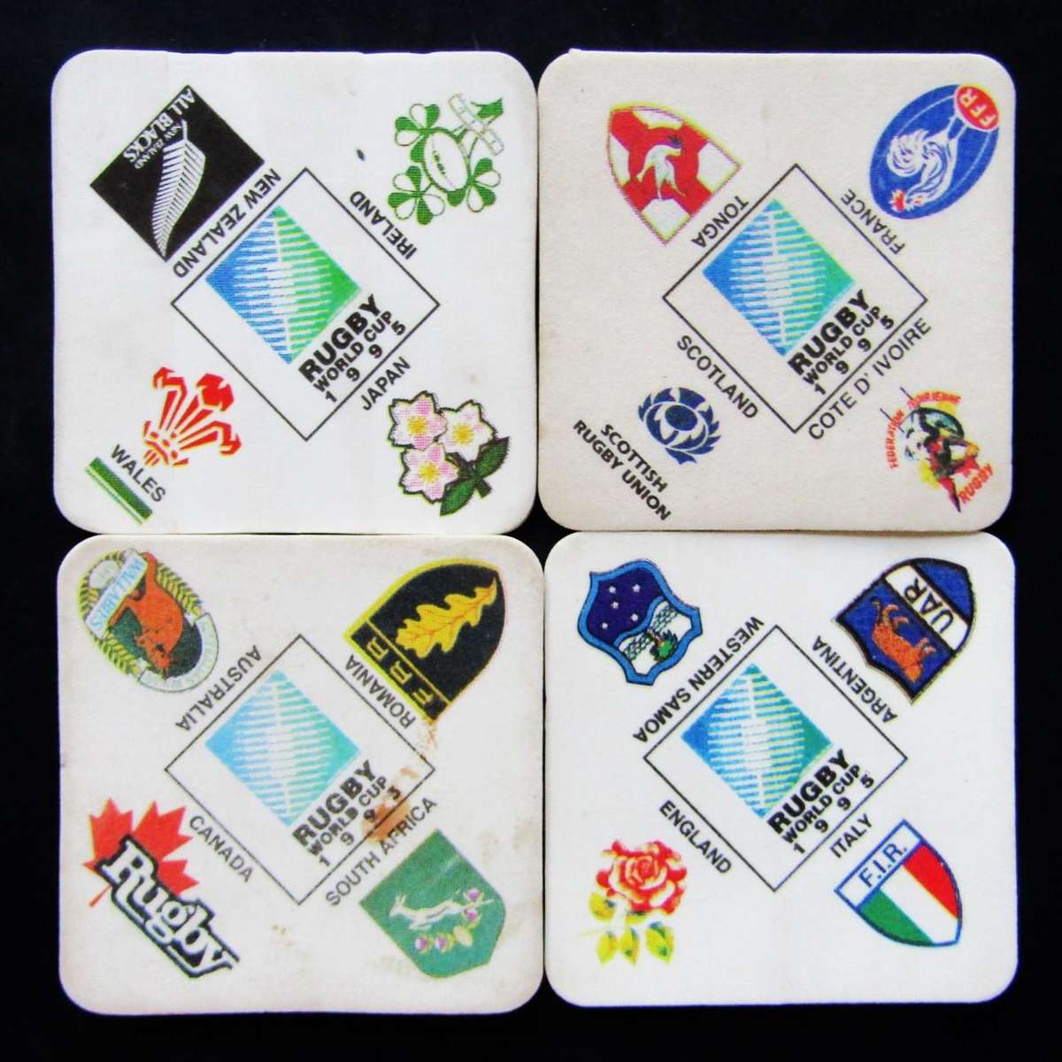 1995 Rugby World Cup Beer Coasters