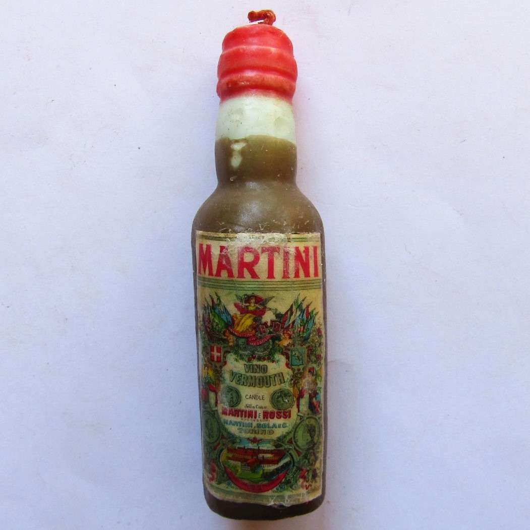 Old Martini Bottle Shaped Candle