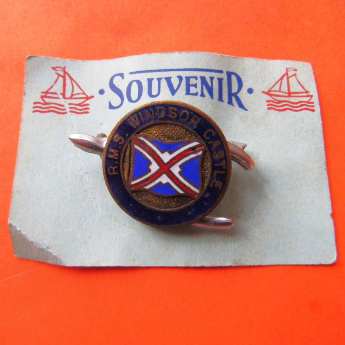 Old Union Castle Shipping Line RMS Windsor Castle Pin Badge