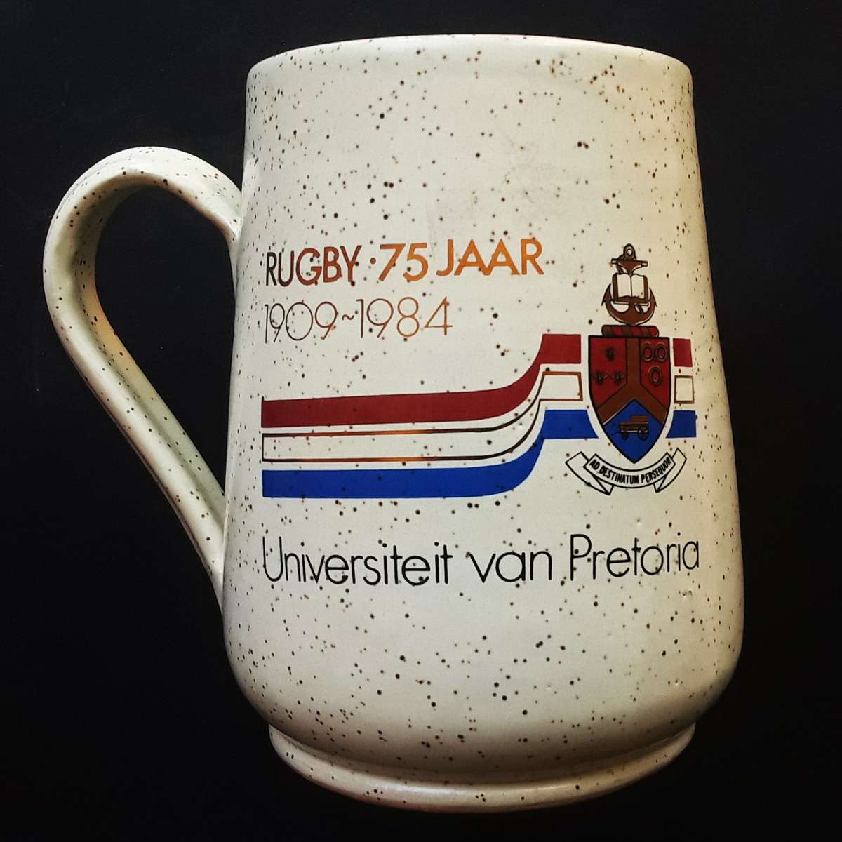 1984 Pretoria University Rugby 75 Year Beer Mug