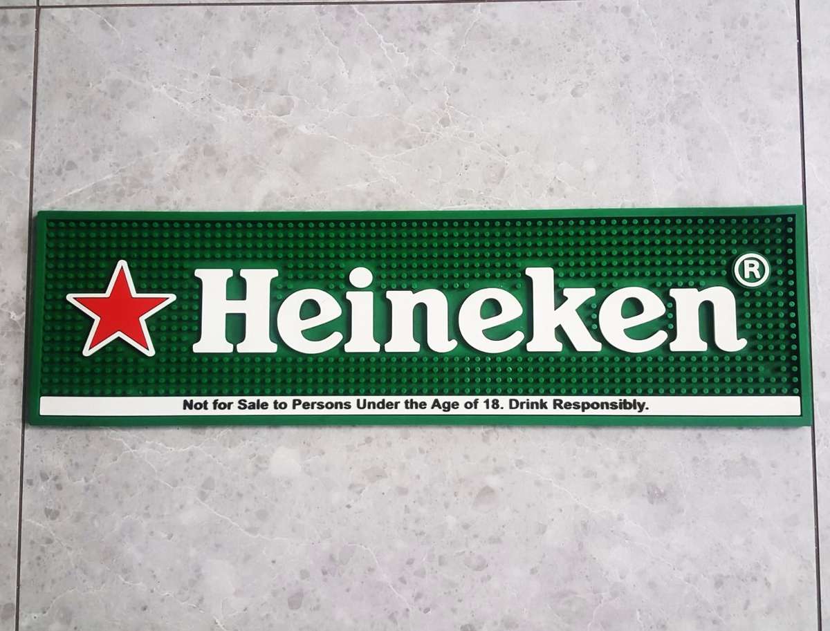 Old Heineken PVC Rubber Bar Mat
