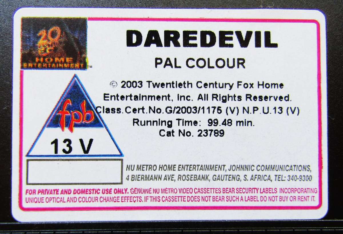 Daredevil - Ben Affleck - Movie VHS Tape (2003)