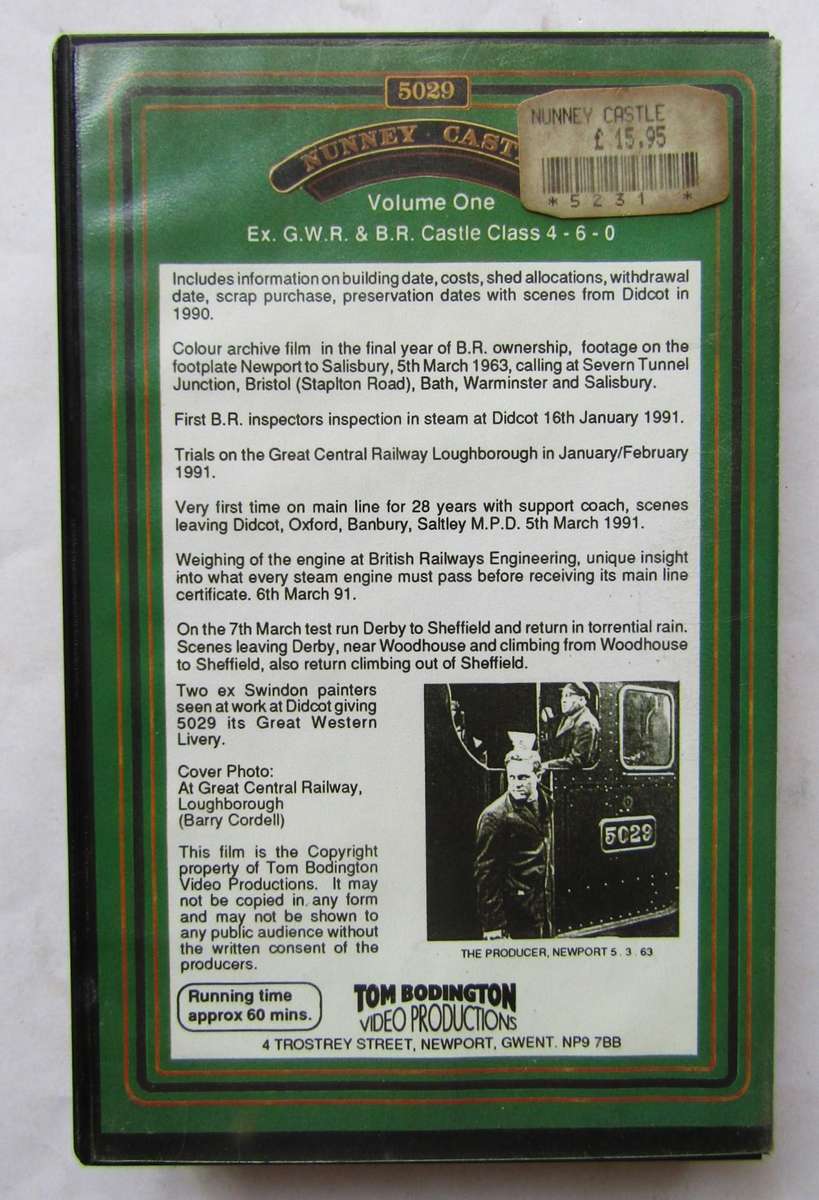Nunney Castle Volume 1 - British Railways VHS Video Tape