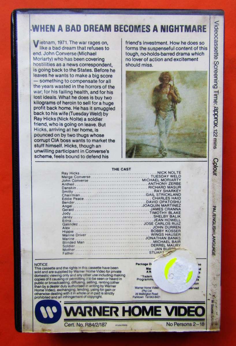 Who'll Stop the Rain - Nick Nolte - Movie VHS Tape (1984)