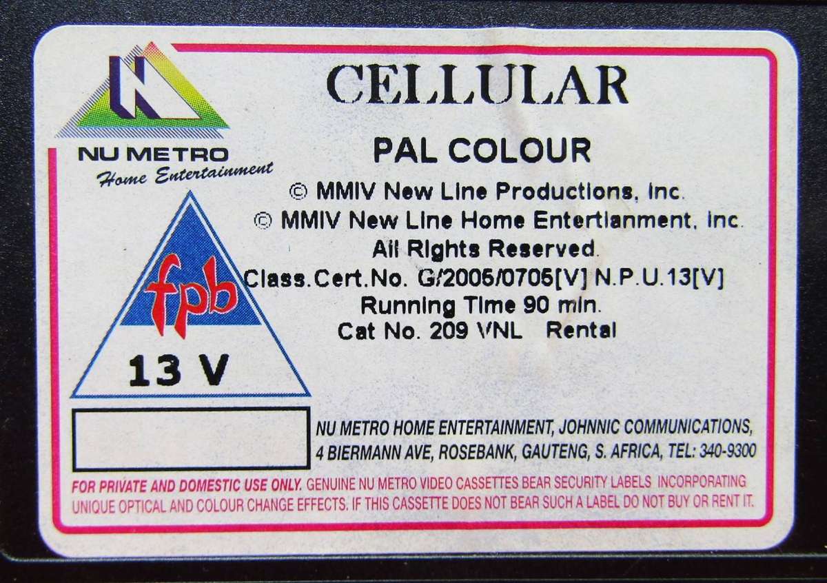 Cellular - Kim Basinger - Movie VHS Tape (2005)