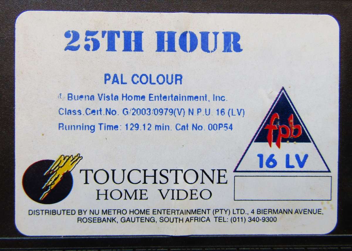 25th Hour - Edward Norton - Movie VHS Tape (2003)