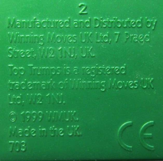 1999 Springbok Rugby Top Trumps Cards