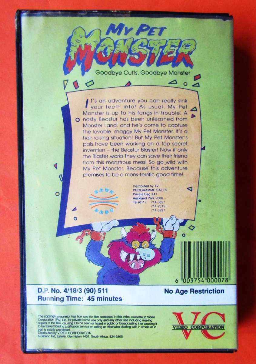 My Pet Monster - TV Series VHS Tape (1990)