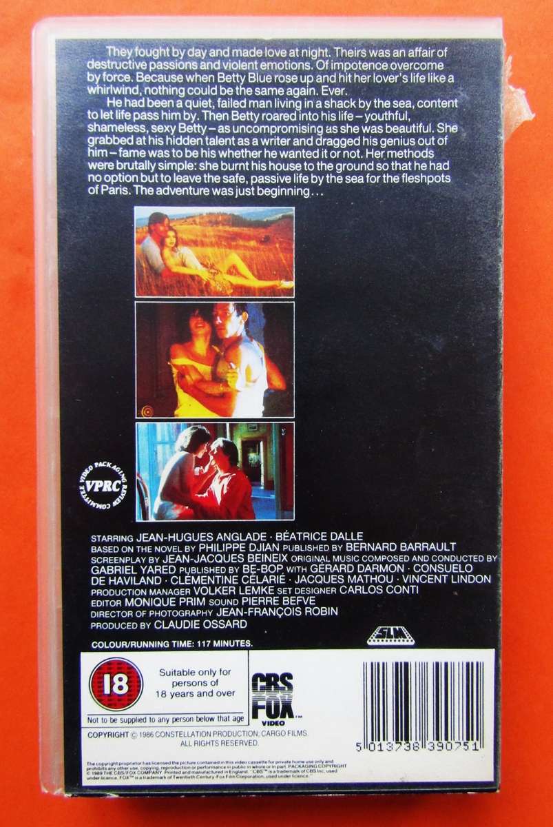 Betty Blue - Movie VHS Tape (1989)