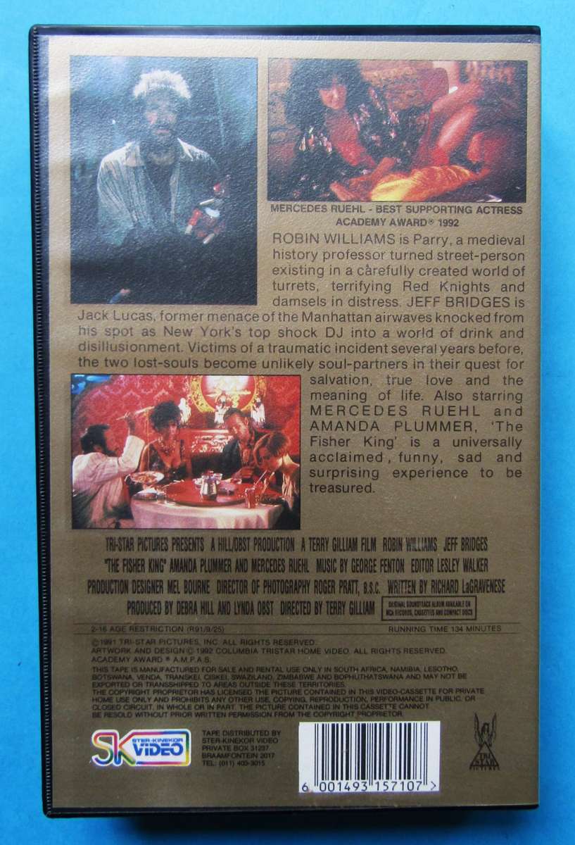 The Fisher King - Robin Williams - Dark Comedy Movie VHS Tape (1992)