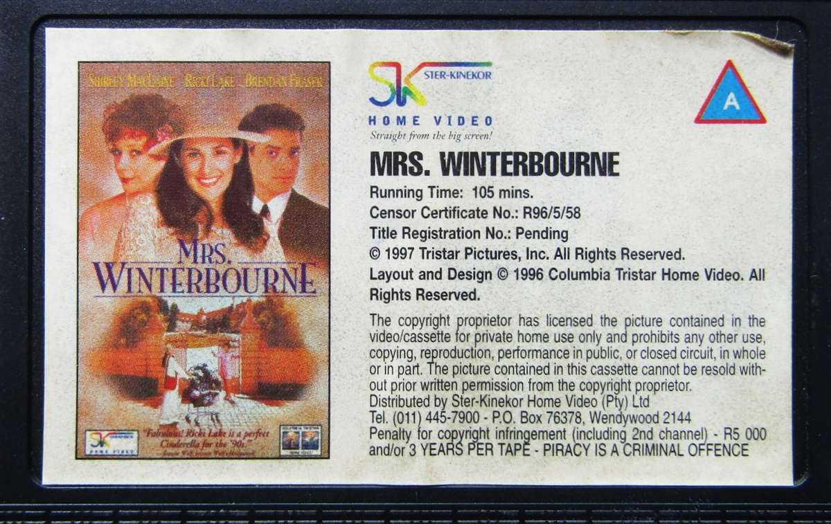 Mrs. Winterbourne - Movie VHS Tape (1997)