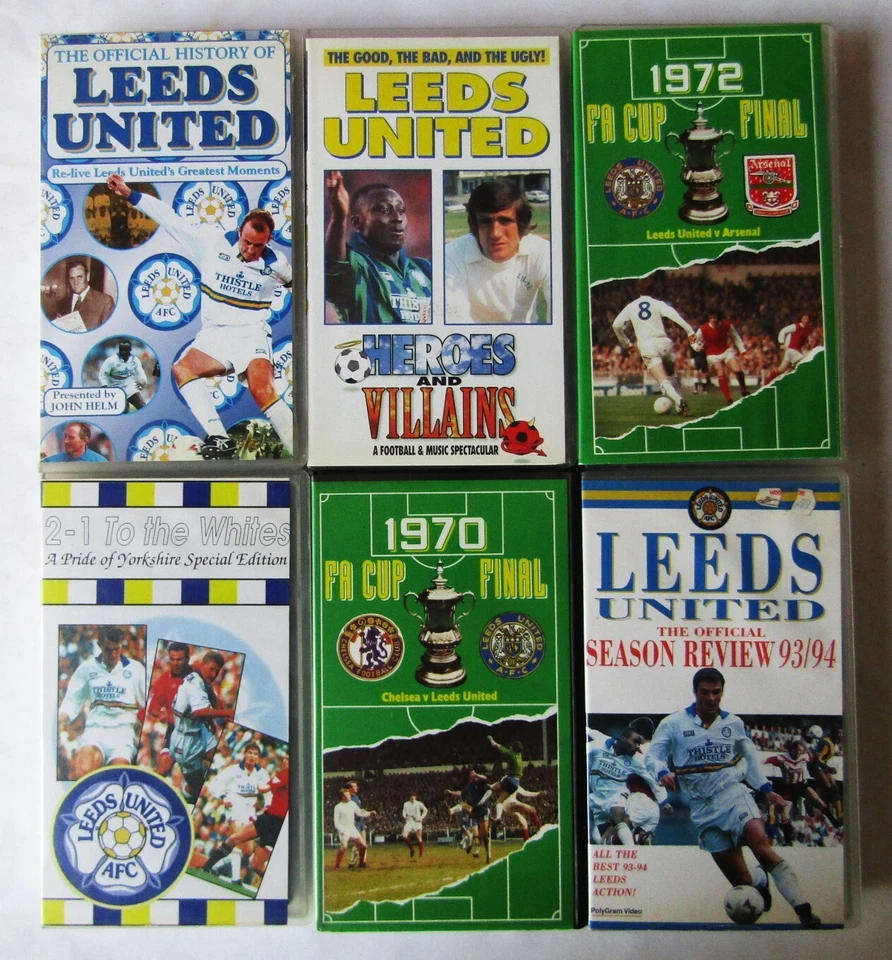 Lot of 24 Old Leeds United Football Club VHS Video Tapes