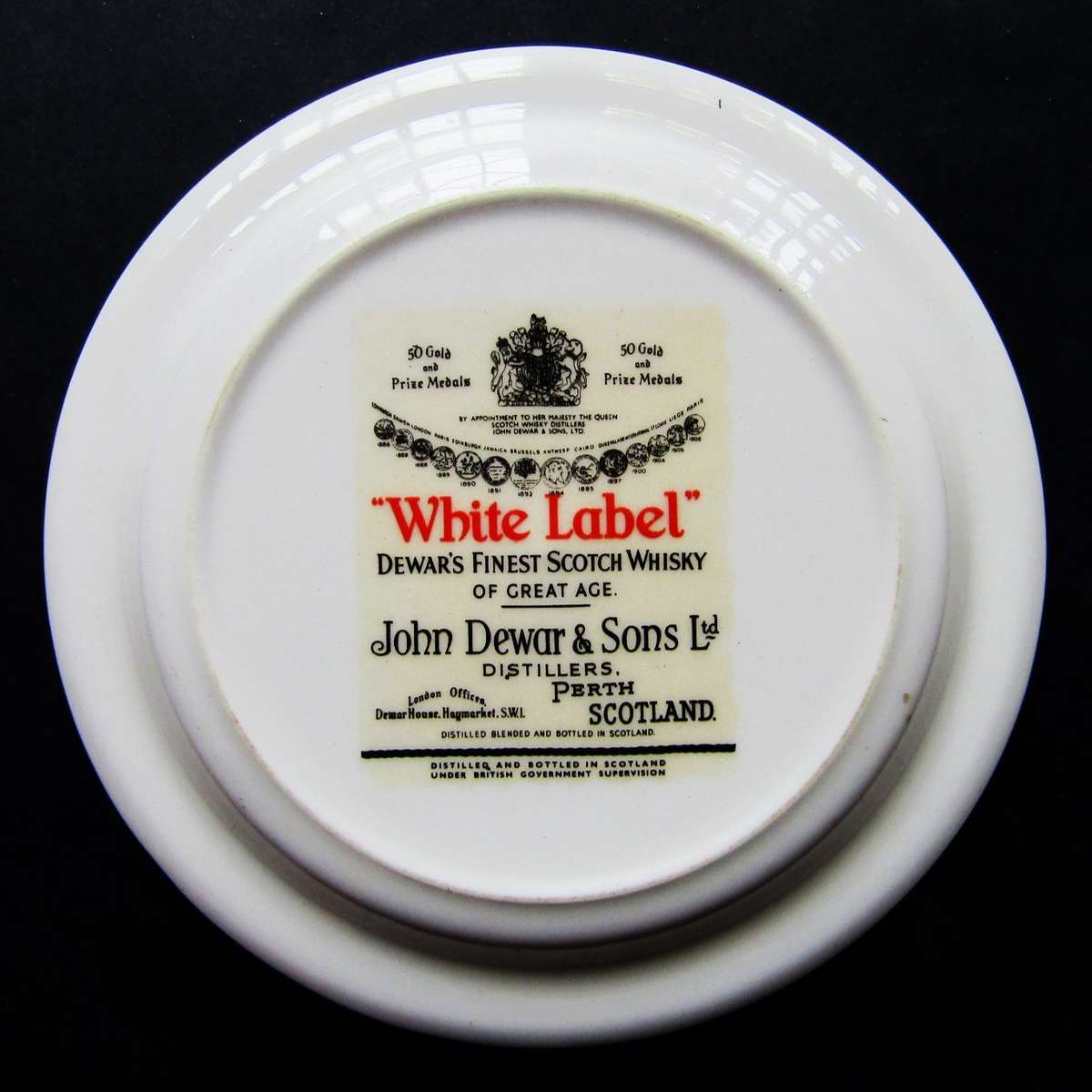Old Dewar's White Label Whisky Ashtray
