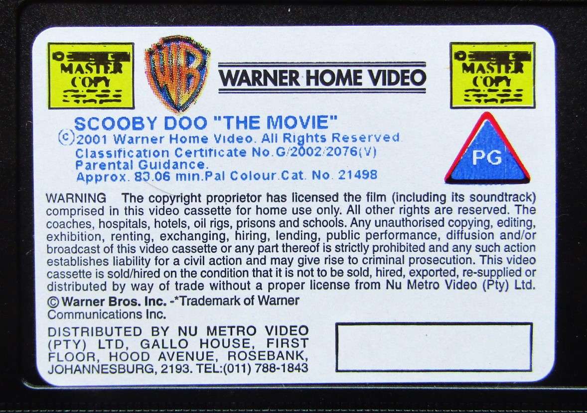 Scooby Doo - The Movie - VHS Tape (2002)