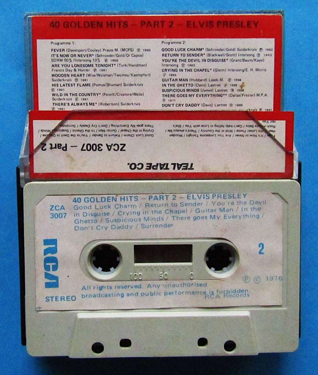 Elvis Presley - 40 Golden Hits - Cassette Tape (1976)