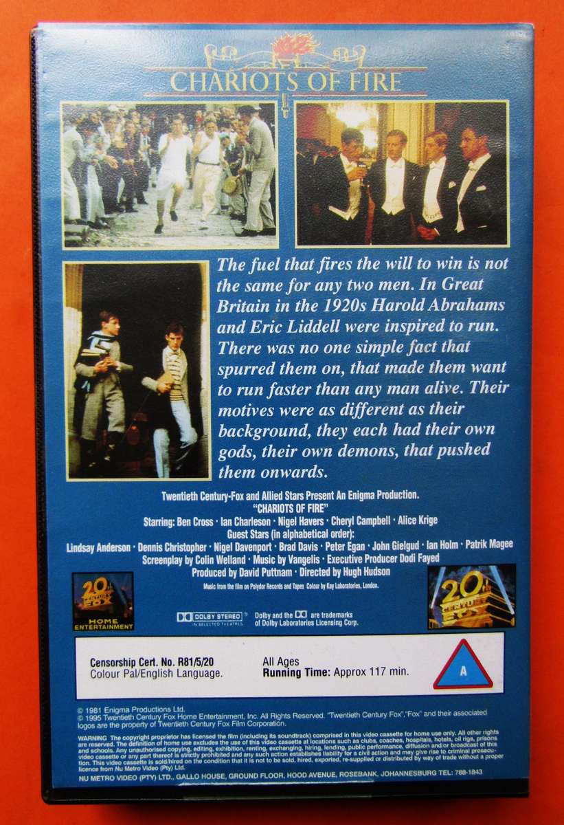Chariots of Fire - Movie VHS Tape (1995)