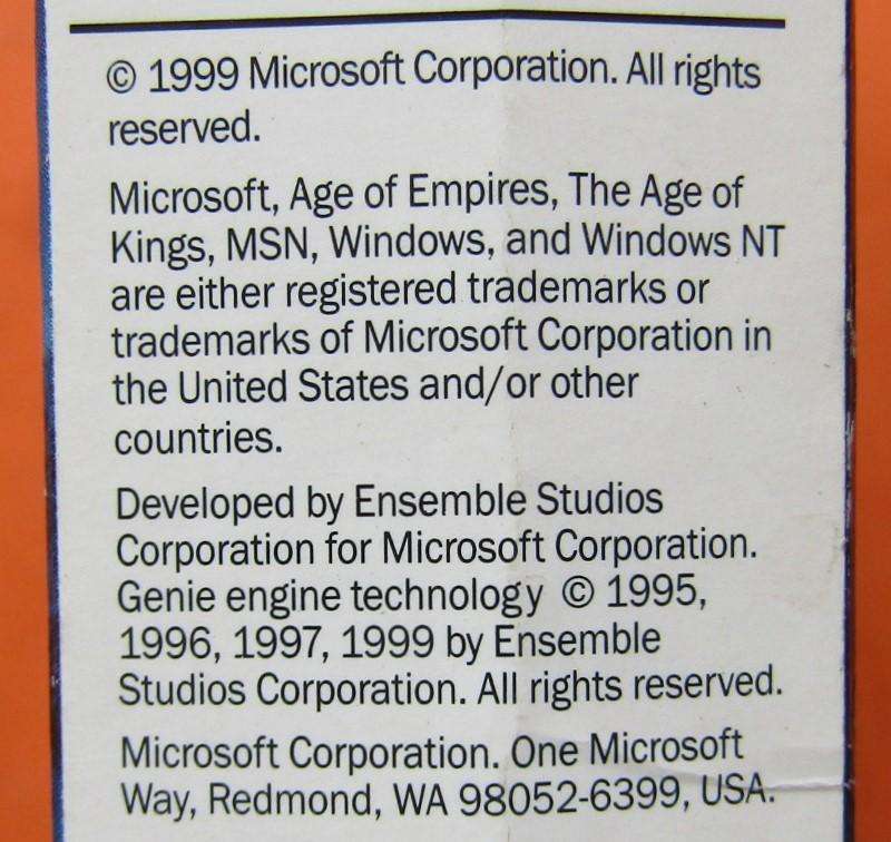 Age of Empires II - Big Box Microsoft PC Game (1999)