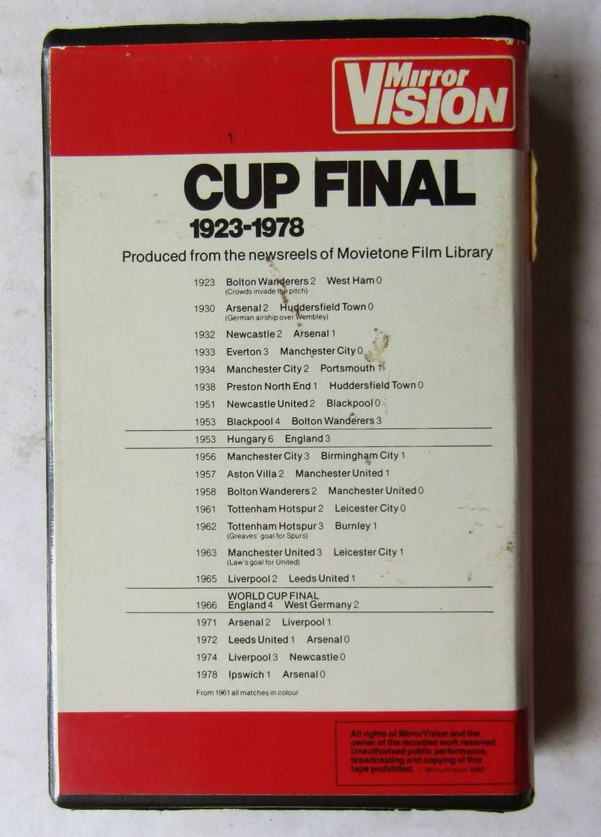 1923-1978 Cup Final - Football Betamax Video Tape