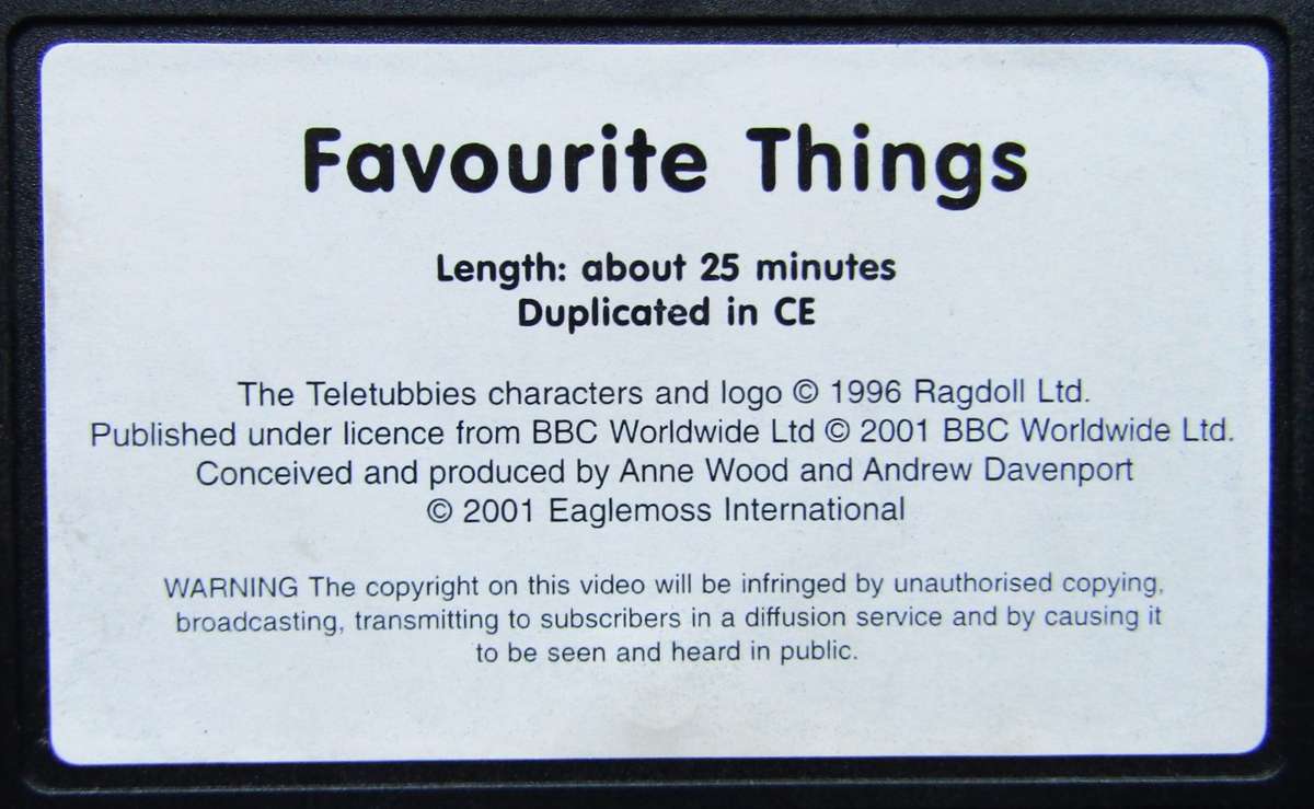 Teletubbies Favourite Things - VHS Video Tape (2001)