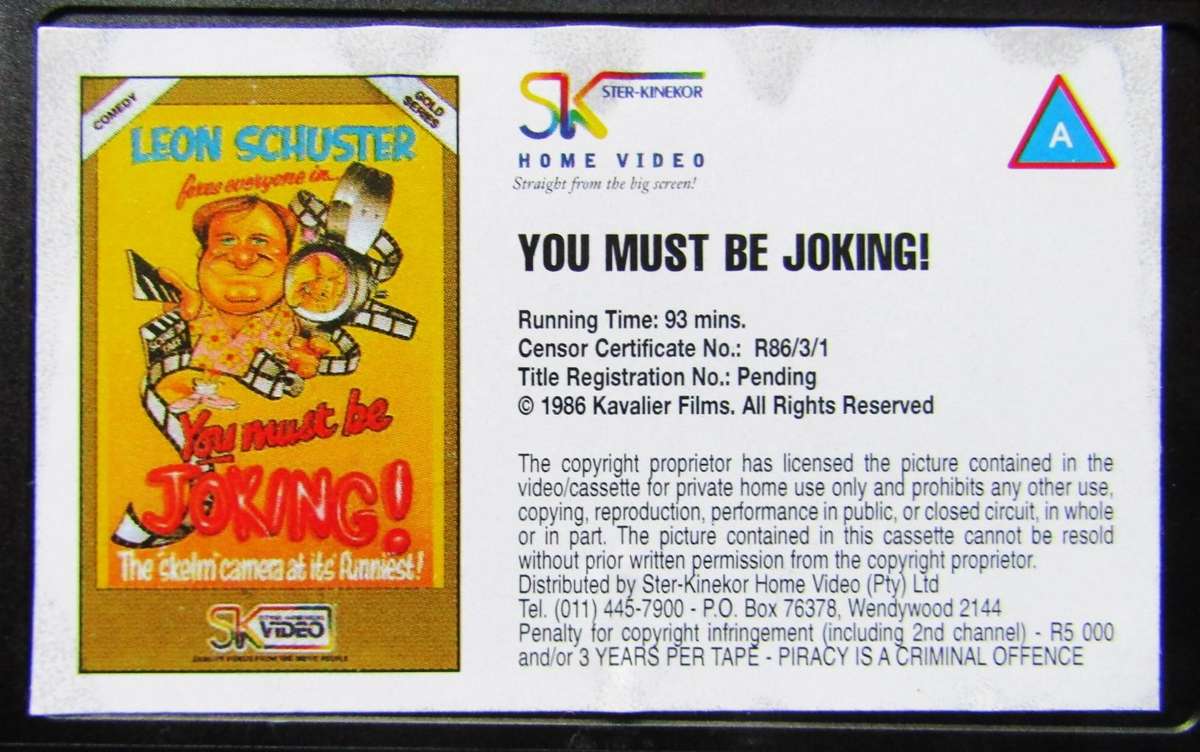 You Must be Joking! - Leon Schuster - Movie VHS Tape (1986)
