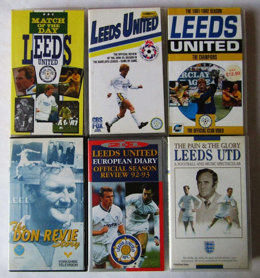 Lot of 24 Old Leeds United Football Club VHS Video Tapes