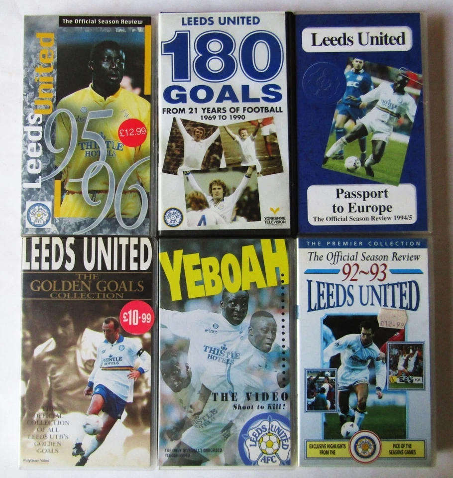Lot of 24 Old Leeds United Football Club VHS Video Tapes