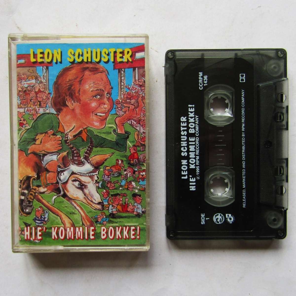 1995 Leon Schuster - Hie Kommie Bokke! - Rugby Cassette Tape