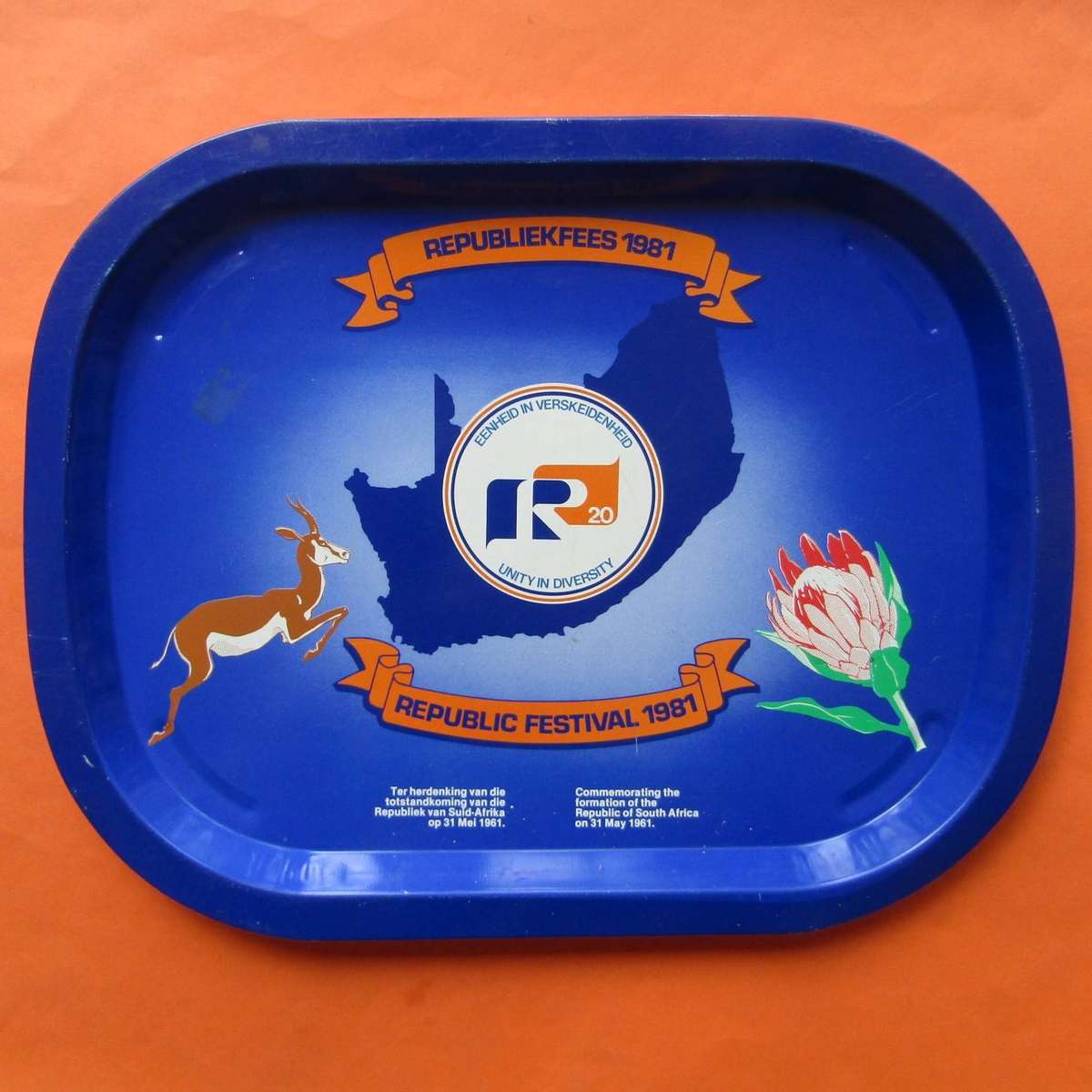 1981 SA Republic Festival Metal Bar Tray