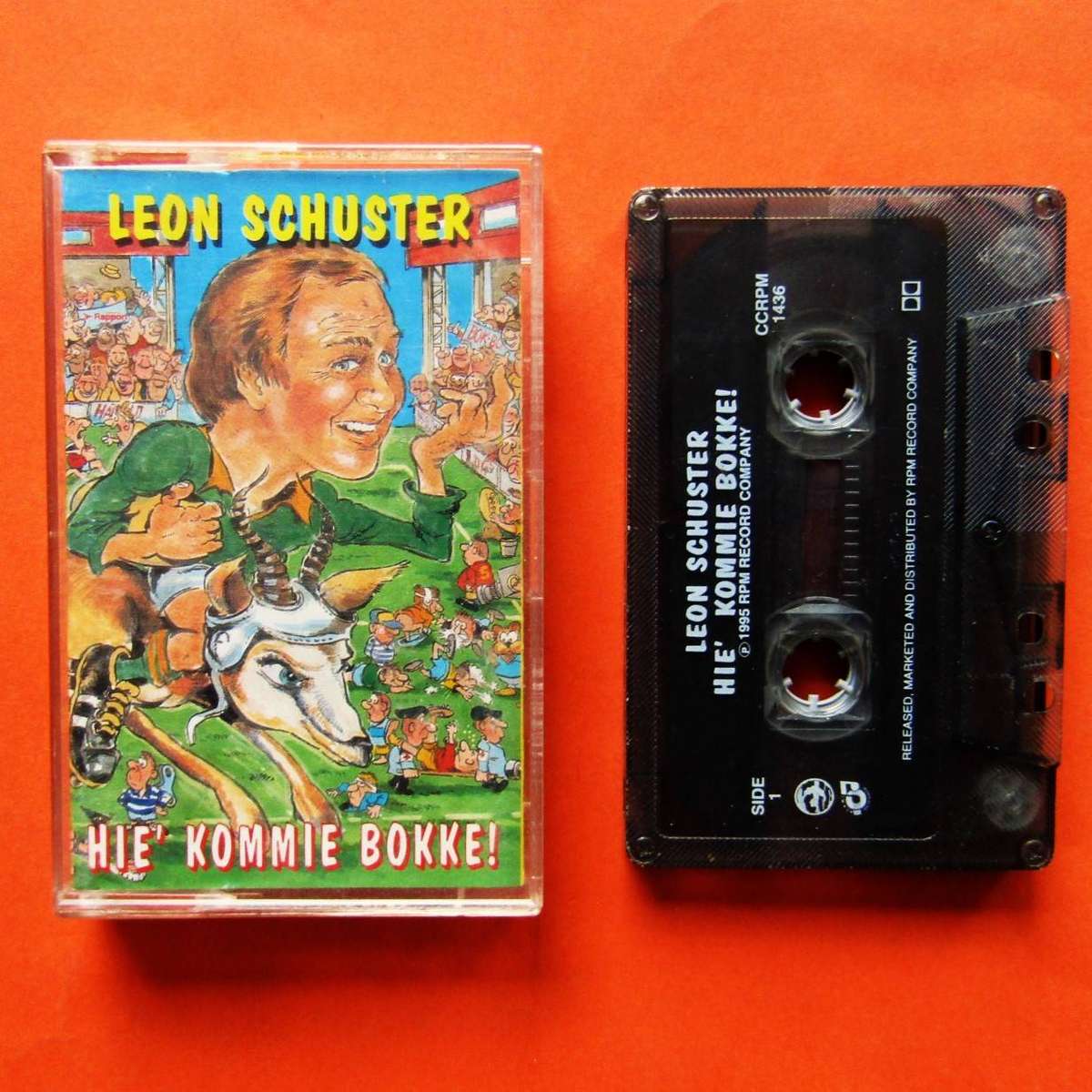 1995 Leon Schuster - Hie Kommie Bokke! - Rugby Cassette Tape