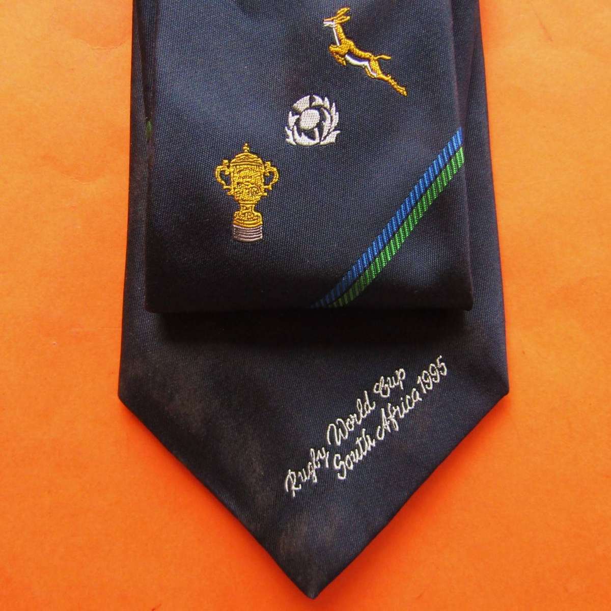 1995 World Cup Scottish Issued Springbok Rugby Neck Tie