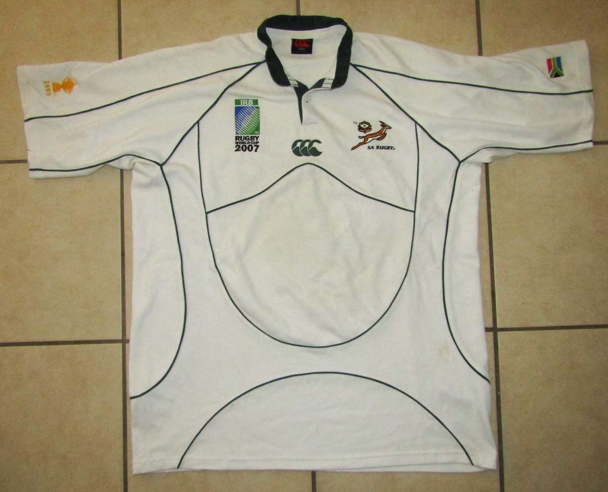 2007 World Cup White Springbok Rugby Jersey - XL Size