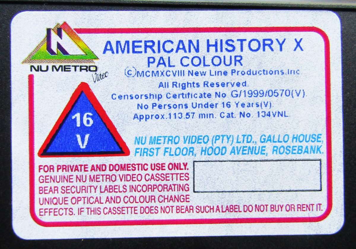 American History X - Edward Norton - Movie VHS Tape (1999)