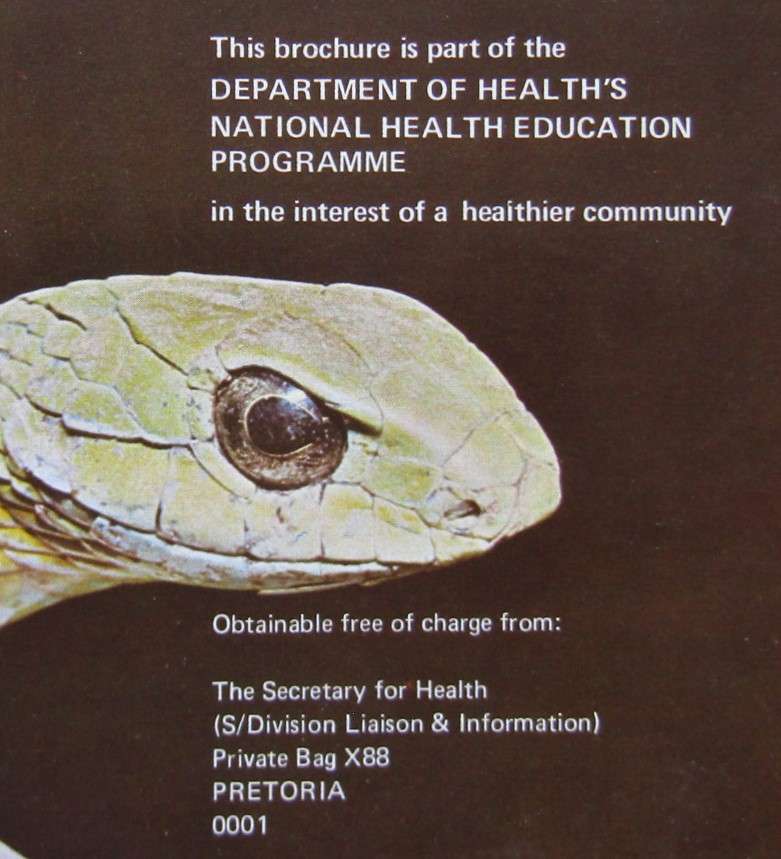 1978 Poisonous South African Snakes and Snakebite Brochure Booklet