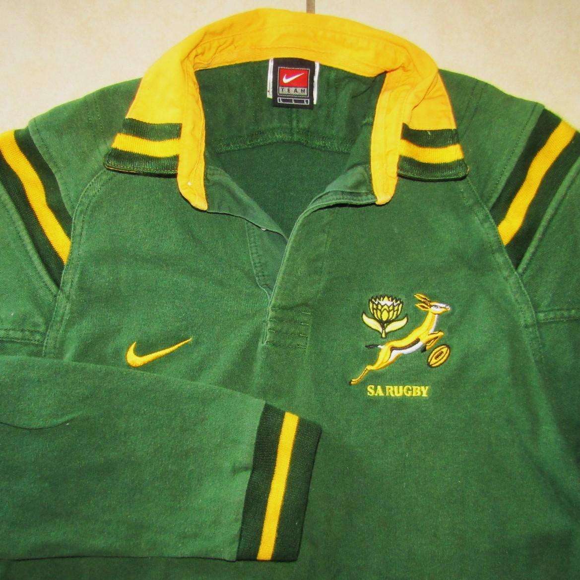 Old Nike Long Sleeve Springbok Rugby Jersey - Large Size