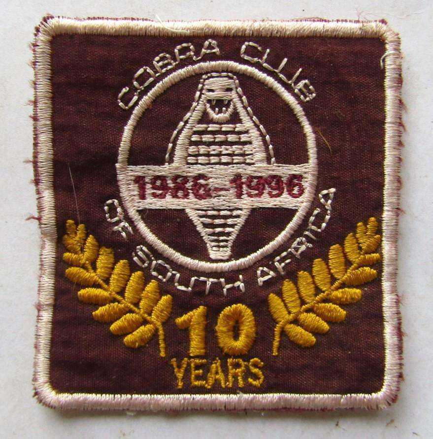 Lot of 5 Cobra Club of SA Patch Badges