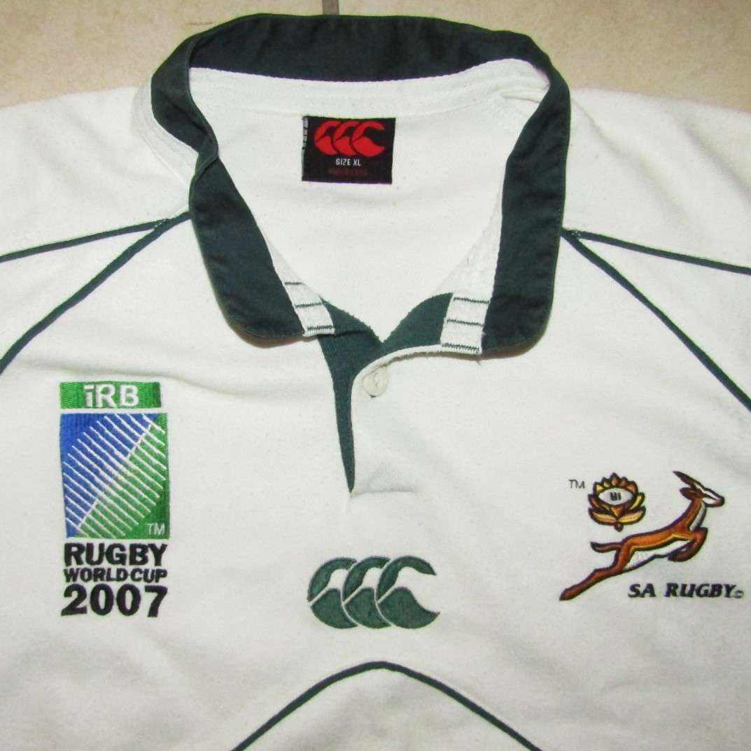 2007 World Cup White Springbok Rugby Jersey - XL Size