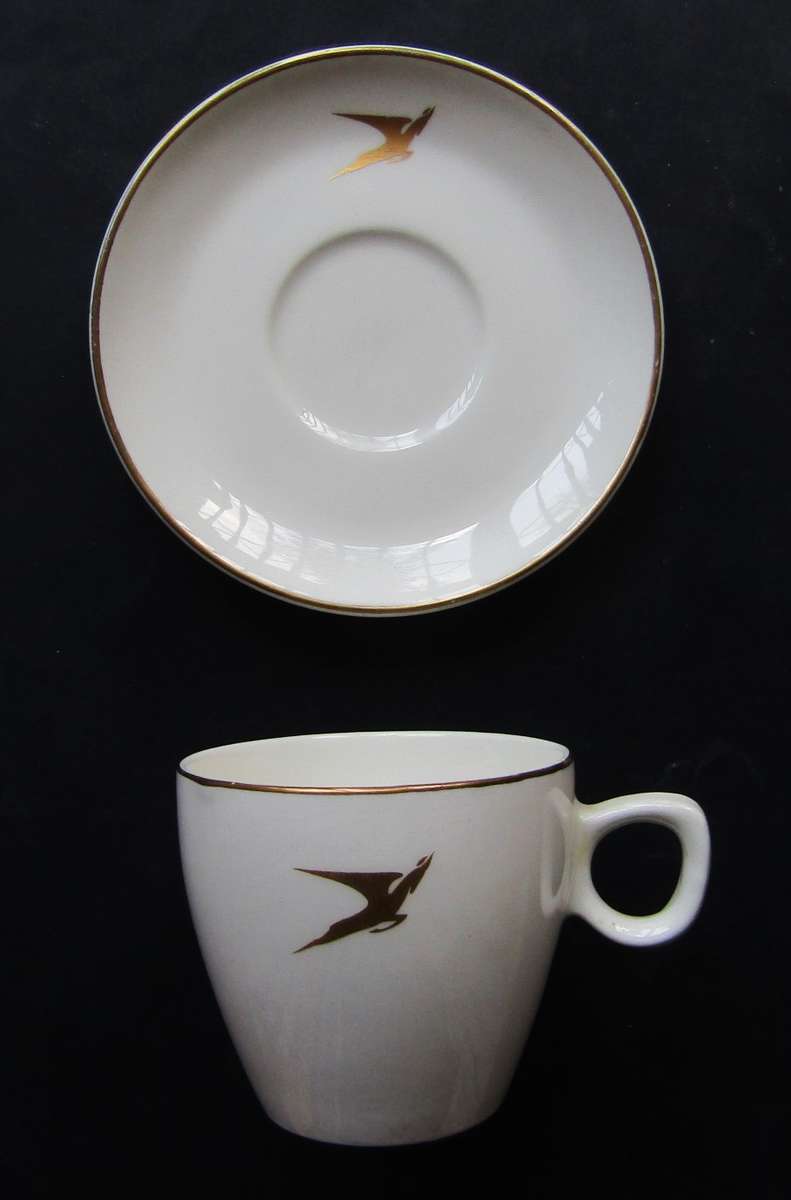Old SAA Airways Flying Springbok First Class Cup and Saucer