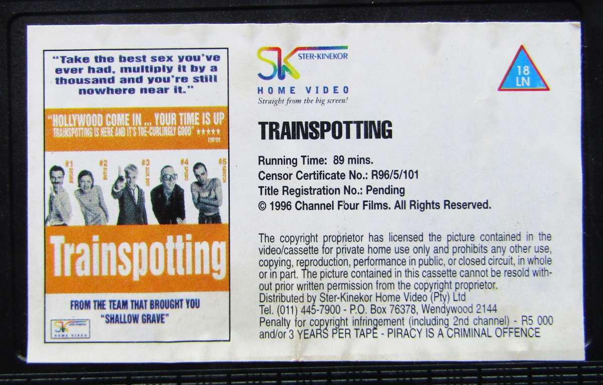 Trainspotting - Ewan McGregor - Movie VHS Tape (1996)