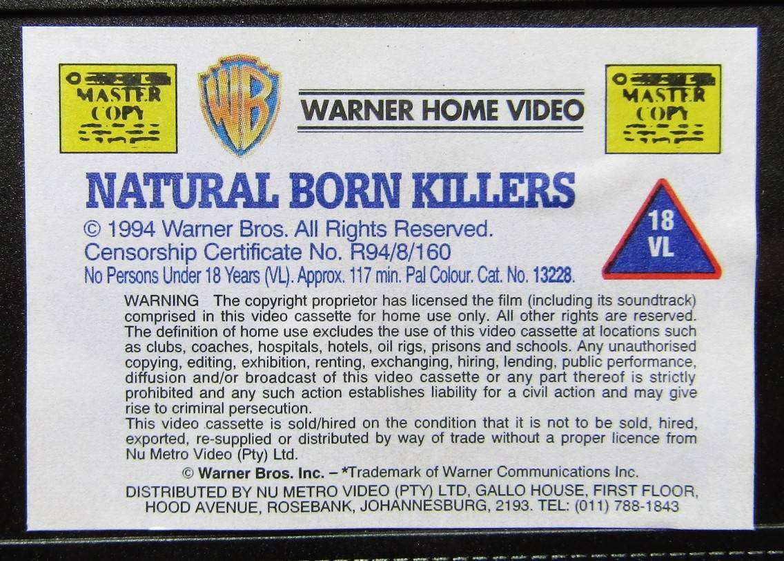 Natural Born Killers - Oliver Stone - Movie VHS Tape (1995)