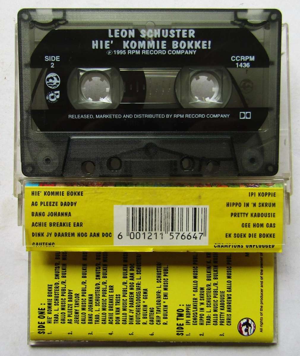1995 Leon Schuster - Hie Kommie Bokke! - Rugby Cassette Tape