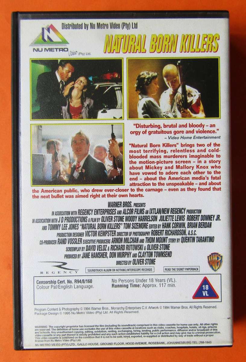 Natural Born Killers - Oliver Stone - Movie VHS Tape (1995)