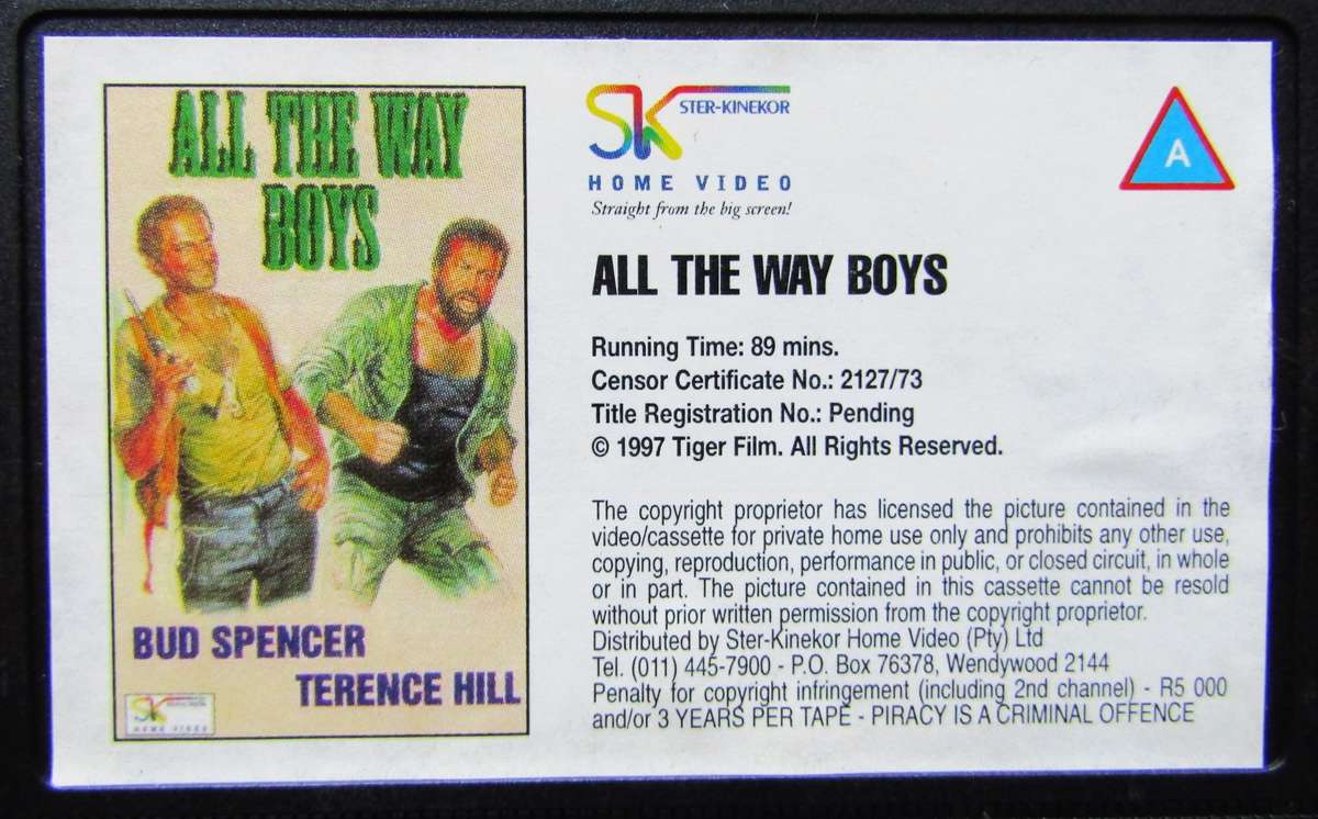 All the Way Boys - Bud Spencer - Movie VHS Tape (1997)