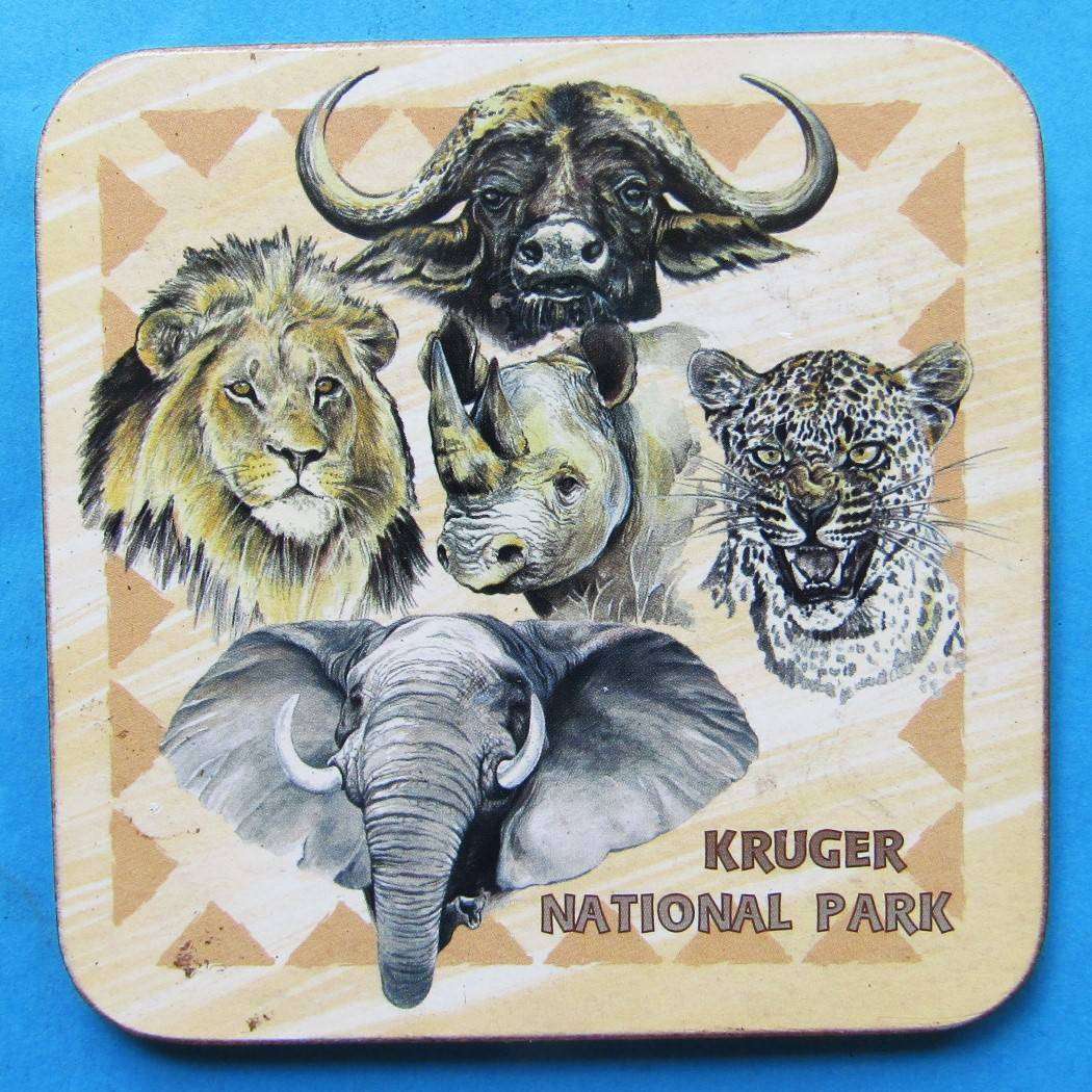 Old Kruger National Park Beer Coaster