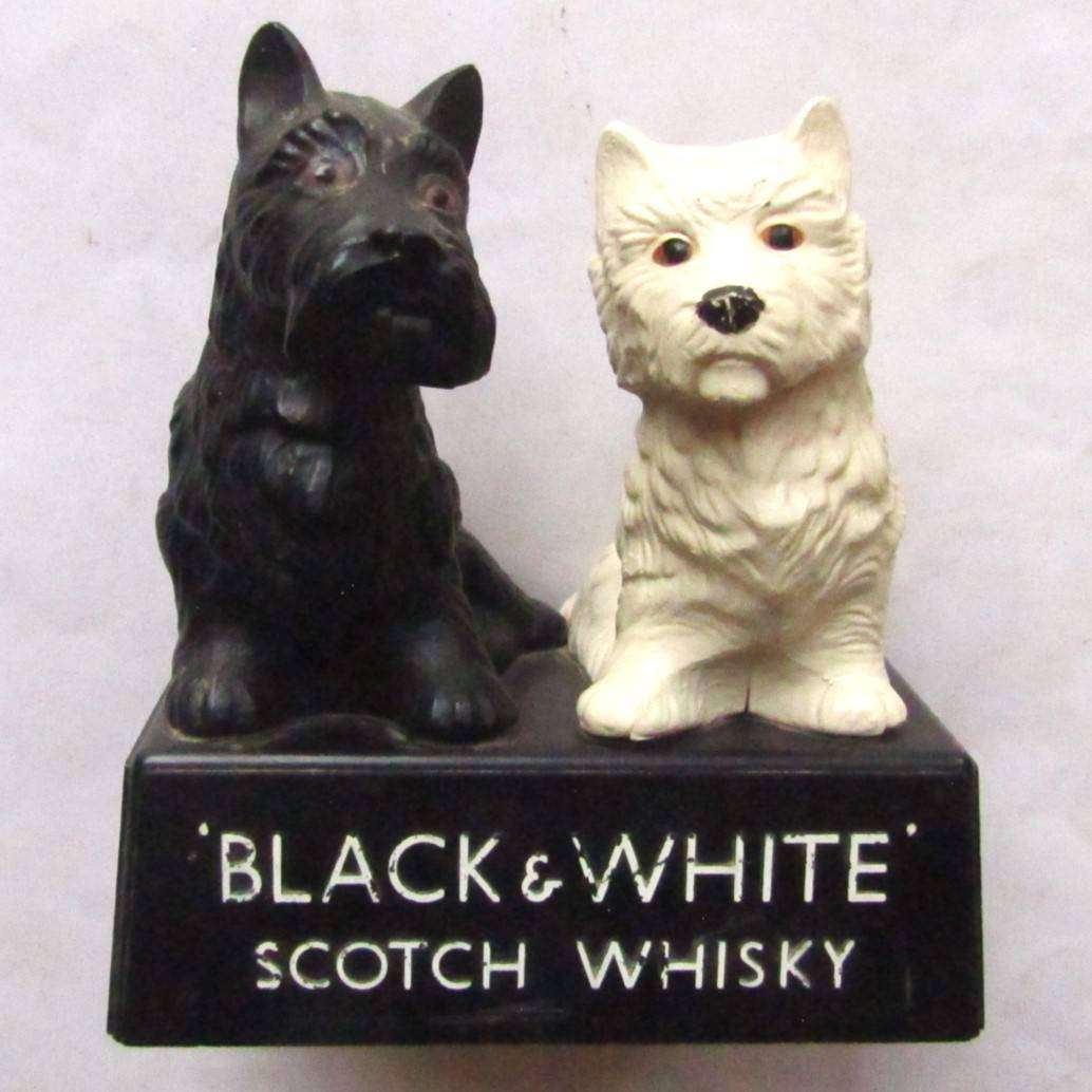 Old Black & White Scotch Whisky Plastic Advertising Display