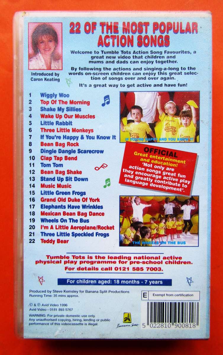 Tumble Tots - Action Song Favourites - VHS Video Tape (1996)