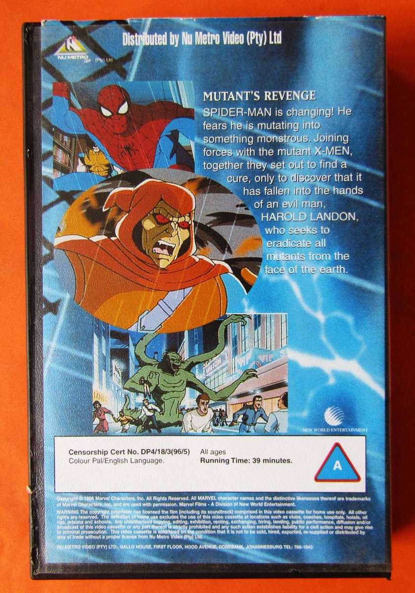 Spider-Man - Mutant's Revenge - VHS Video Tape (1996)